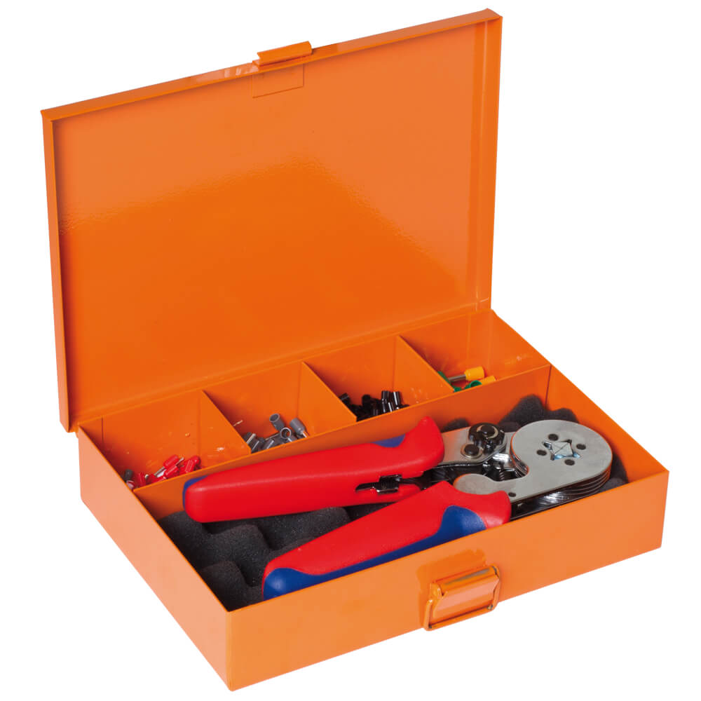 PROFI-Crimpzange mit Aderendhlsen, Vierkant-Crimpung, 0,08-6 mm, in Metallbox