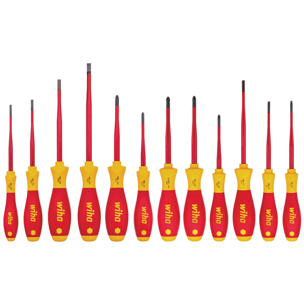 VDE-Schraubendreher-Satz, SOFTFINISH-SLIMFIX, mit Schlitz, PH, PZ und Torx, 12-teilig