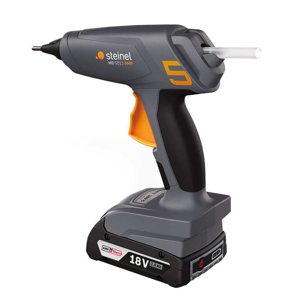 AKKU-Heiklebepistole-Set, MOBILE GLUE 5011 AMP, inkl. Ladegert und Akku 18V/2,0 Ah (BOSCH AMPShare Akku-System)