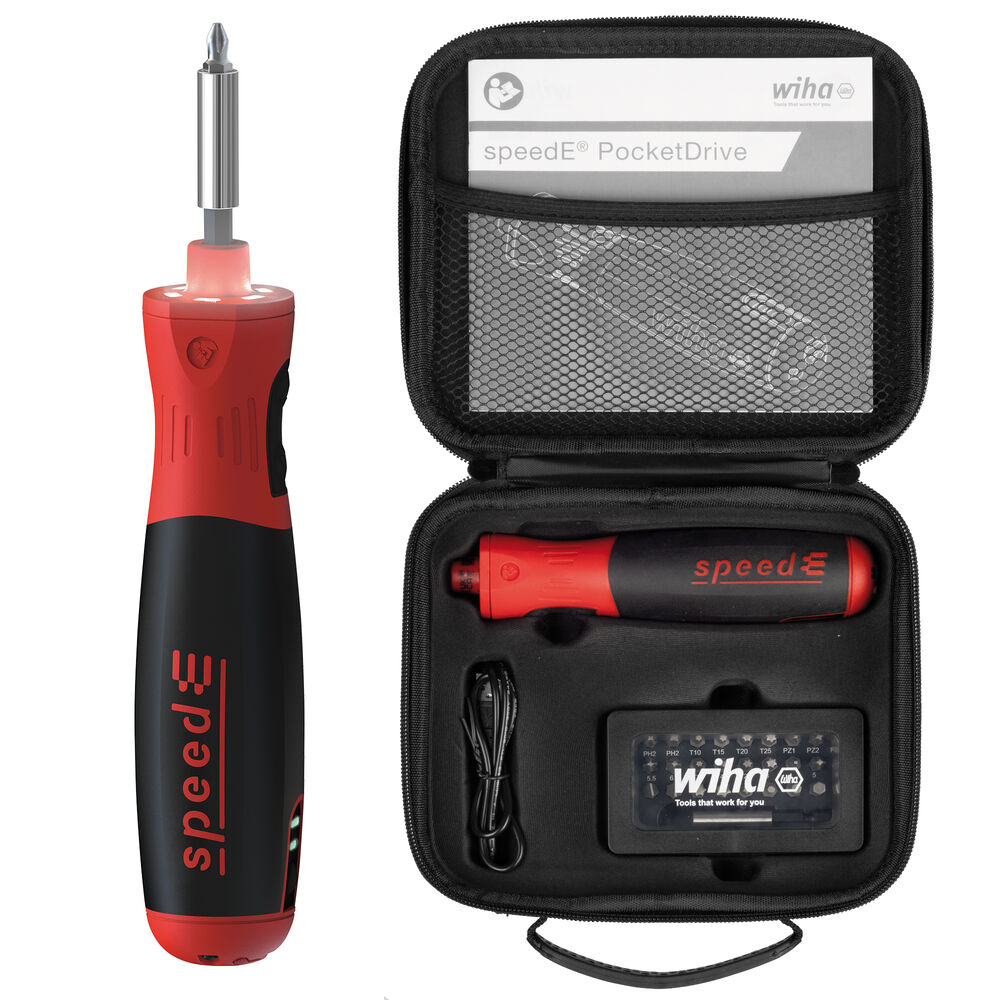 E-Schraubendreher, speedE PocketDrive, 5,0 Nm Drehmoment, 31-teilig, mit Werkzeugtasche