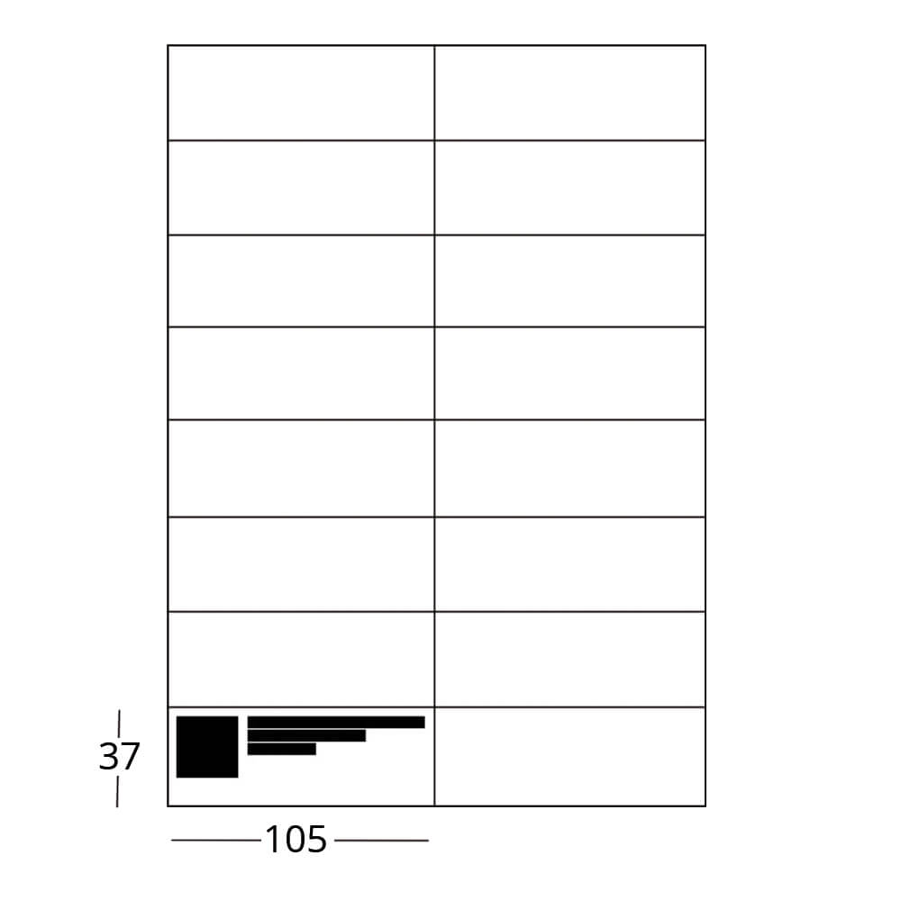 MPM-Etiketten, DIN A4, 105 x 37 mm, selbstklebend