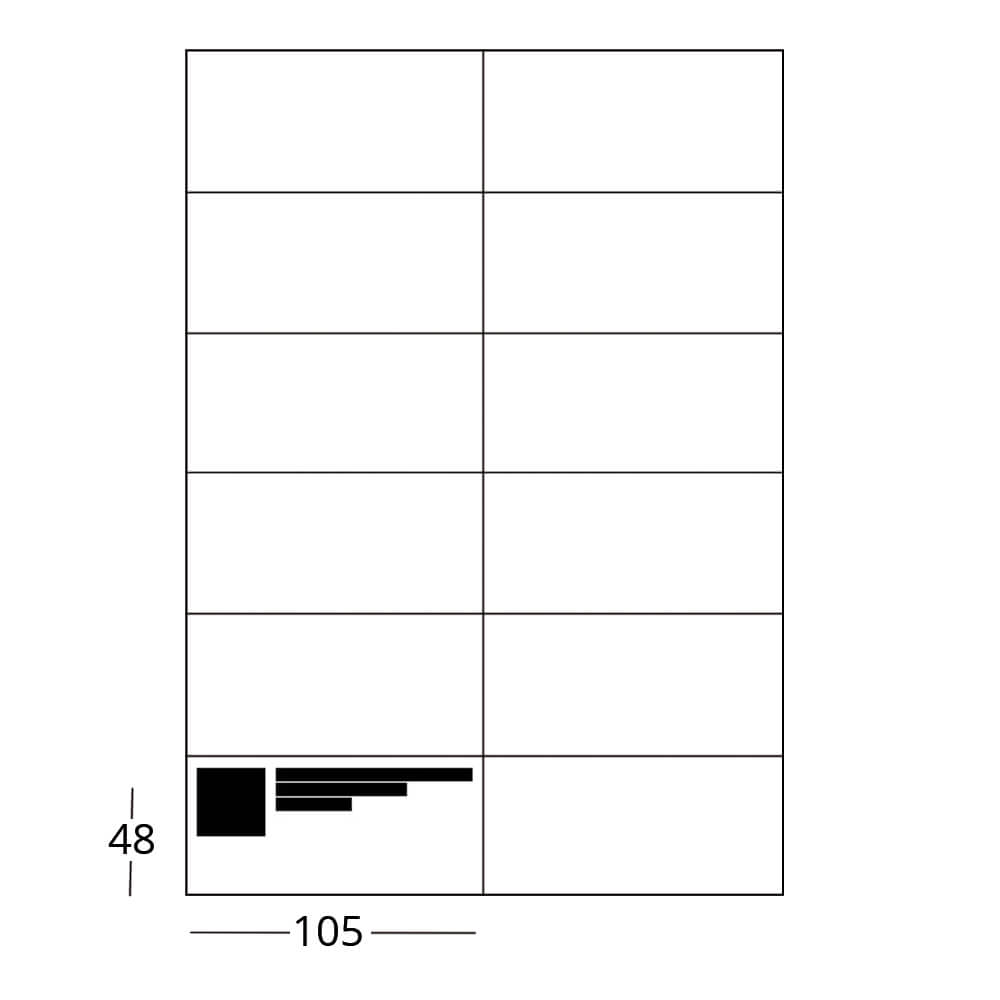 MPM-Etiketten, DIN A4, 105 x 48 mm, selbstklebend