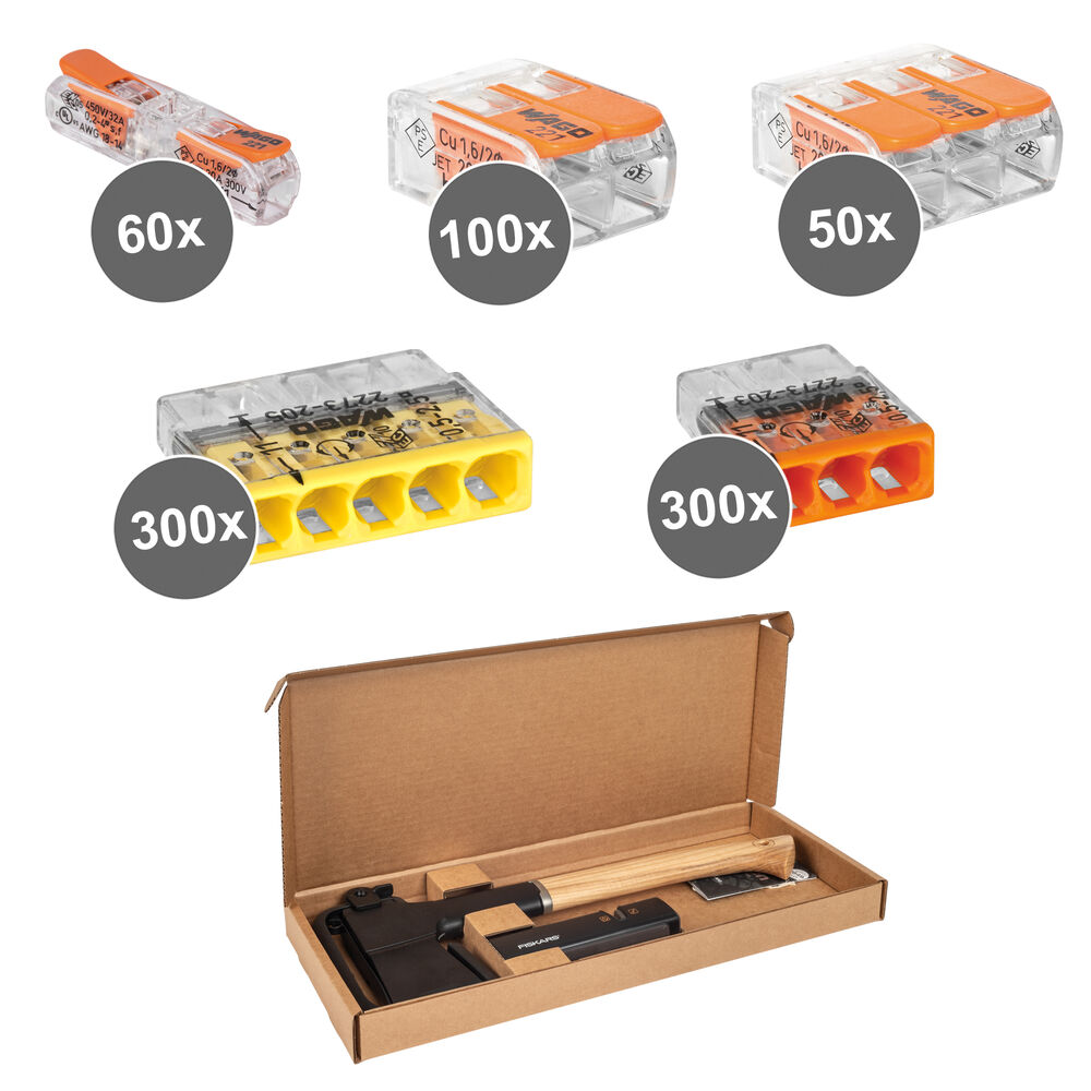 WAGO-Klemmen-Paket, Herbst-Aktion, Profi-Set inkl. Fiskars- Norden-Universalaxt Bild 2
