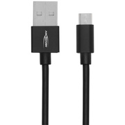 USB-Daten- und Ladekabel,<BR>USB-A auf Micro-USB,<BR>L 1,2 m,<BR>schwarz