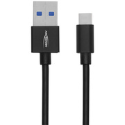 USB-Daten- und Ladekabel,<BR>USB-A auf Type C USB 3.0,<BR>L 1,2 m,<BR>schwarz