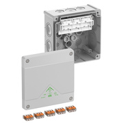 AP-Kabelkasten,<BR>DIE NEUE ABOX SL-4,<BR>amoniakbestndig,<BR>inkl. 5 COMPACT Wago-Klemmen,<BR>L 127, B 127, H 70