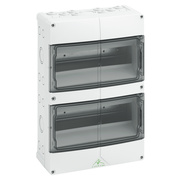 AP/FR-Verteilerkasten, AK 2 x 12,<BR>2-reihig, f�r 24 Automaten,<BR>mit PE/N-Klemmen