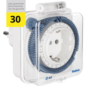 Steckdosen-Zeitschaltuhr,<BR>TIMER 26,<BR>230V/16A (LED 400W),<BR>analog, <BR>wei