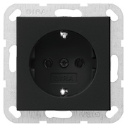 Kombi-Steckdose,<BR>Standard 55,<BR>schwarz matt