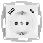 Kombisteckdose,<BR>1 x USB-A + 1 x USB-C,<BR>5 - 12V/1.000 - 3.400 mAh,<BR>max. 18W