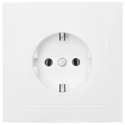 Komplett-Steckdose,<BR>SERIE S.1,<BR>polarwei glnzend
