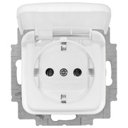 Kombi-Steckdose,<BR>mit Klappdeckel,<BR>REFLEX SI,<BR>alpinwei