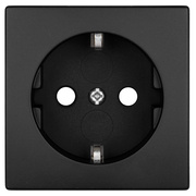 Ersatzabdeckung fr<BR>Kombi-Steckdose,<BR>K55 BBblack,<BR>schwarz matt
