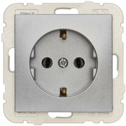 Kombi-Steckdose,<BR>LOGUS 90,<BR>alu-silber
