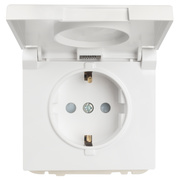 Kombi-Steckdose,<BR>mit Ber�hrungsschutz,<BR>Klappdeckel,<BR>APOLO 5000,<BR>signalwei�