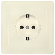 Komplett-Steckdose,<BR>SYSTEM 55,<BR>cremewei glnzend