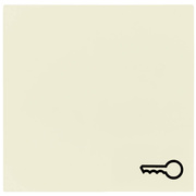 Wippe fr Taster,<BR>mit Symbol Tr,<BR>Standard 55,<BR>cremewei glnzend