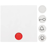 Wippe,<BR>fr Kontroll-Schalter und Taster,<BR>mit Linsen,<BR>SERIE S.1,<BR>polarwei glnzend