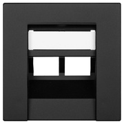 Zentralplatte,<BR>fr 2-fach-UAE-Steckdose,<BR>KLEIN K55 BBblack,<BR>schwarz matt<BR>