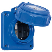 Schutzkontakt-Anbau-Steckdose,<BR>NAUTILUS,<BR>16A/230V,<BR>blau