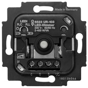 Druck-Wechsel-<BR>Dimmereinsatz,<BR>LED-Dimmer,<BR>2-400W/VA,<BR>Phasenan-/abschnitt