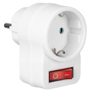 Schutzkontakt-<BR>Zwischenstecker,<BR>mit 1-pol. Kontrollschalter,<BR>16A,<BR>wei