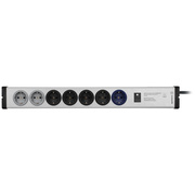 Steckdosenleiste, 7-fach,<BR>MASTER-SLAVE PRO,<BR>3 x 1,5, 1,5 m,<BR>grau/schwarz,<BR>mit Schalter und<BR>
