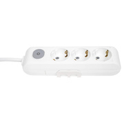 Mehrfachsteckdose, <BR>3-fach,<BR>3 x 1,5, 1,5 m,<BR>mit beleuchtetem Schalter