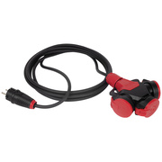 Schutzkontakt-Gummi-<BR>Verl�ngerung,<BR>TAURUS 2,<BR>H07 RN-F 3G x 1,5�,<BR>schwarz/rot,<BR>Mehrwege-Gummikupplung