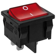 Einbau-Wippschalter, <BR>250V/10(4)A, 2-pol., <BR>T 105, beleuchtet