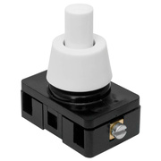 Einbau-Druckschalter,<BR>230V/6(2)A, 1-pol.,<BR>M10 x 1, L 8 mm, wei