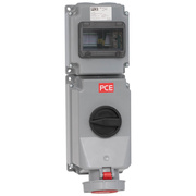 CEE-Wandsteckdose, <BR>abschaltbar,<BR>5-polig, <BR>63A/400V,<BR>mit Schraubklemmen