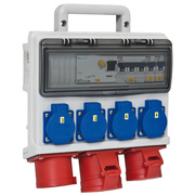 Mobile CEE-<BR>Steckdosenverteilung,<BR>HORN,<BR>Eingang:<BR>32A CEE,<BR>Ausgang:<BR>1 x 32A CEE,