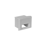 Kunststoffendkappe, E11,<BR>fr Profil PL5 mit Abdeckung C3,<BR>flach, mit ffnung,<BR>grau
