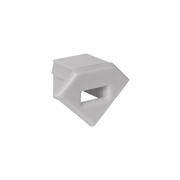 Kunststoffendkappe, E42,<BR>fr Profil PO23 mit Abdeckung C8/C9,<BR>mit ffnung,<BR>grau<BR>