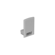 Kunststoffendkappe, E17,<BR>fr PL6 mit Abdeckung C4,<BR>mit ffnung,<BR>grau
