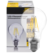 LED-Filament-Lampe, <BR>AGL-Form, klar, <BR>E27/5,5W, 640 lm