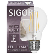 LED-Filament-Lampe,<BR>AGL-Form, klar,<BR>E27/4W, 470 lm,<BR>2700K,<BR>mit Dmmerungsschalter<BR>