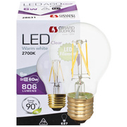 Filament-LED-Lampe, <BR>AGL-Form, klar, <BR>E27/6W, 806 lm