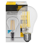 LED-Filament-Lampe, <BR>AGL-Form, klar, <BR>E27,<BR>2700K