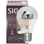 LED-Filament-Lampe,<BR>AGL-Form, verspiegelt,<BR>E27,<BR>2700K