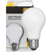 LED-Filament-Lampe, <BR>AGL-Form, softwei, <BR>E27/5W, 580 lm,<BR>2700K