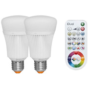 LED-Lampen-Set,<BR>AGL-Form, matt,<BR>E27/11W, 806 lm, <BR>2200 - 6500K & RGB