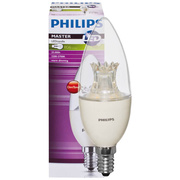 LED-Lampe,<BR>MASTER LEDcandle,<BR>DimTone,<BR>Kerzen-Form, klar,<BR>E14, 8W (60W), 806 lm<BR>2700K bis 2200K