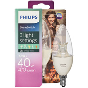 LED-Lampe, SCENE SWITCH, <BR>DimTone, Kerzen-Form, klar, <BR>E14/5,5W (40W), 470 lm