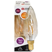 Filament-LED-Lampe, <BR>Kerzen-Form, amber, <BR>E14