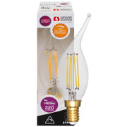 LED-Filament-Lampe, <BR>Kerzen-Form, klar, <BR>E14/4W (30W), 320 lm,<BR>2700K, Windsto