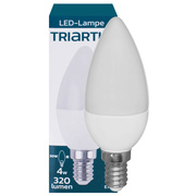 LED-Kerzenlampe, matt,<BR>E14,<BR>2700K