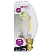 Filament-LED-Lampe, <BR>Kerzen-Form, klar, <BR>E14 <BR>