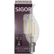 LED-Filament-Lampe, <BR>Windsto-Kerzen-Form, <BR>klar, E14/2,5W, 250 lm